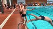 Répétition du programme de natation synchronisée des hommes du club de natation artistique de Tours
