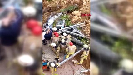 Başakşehir'de İstinat Duvarının Çökme Anı -1