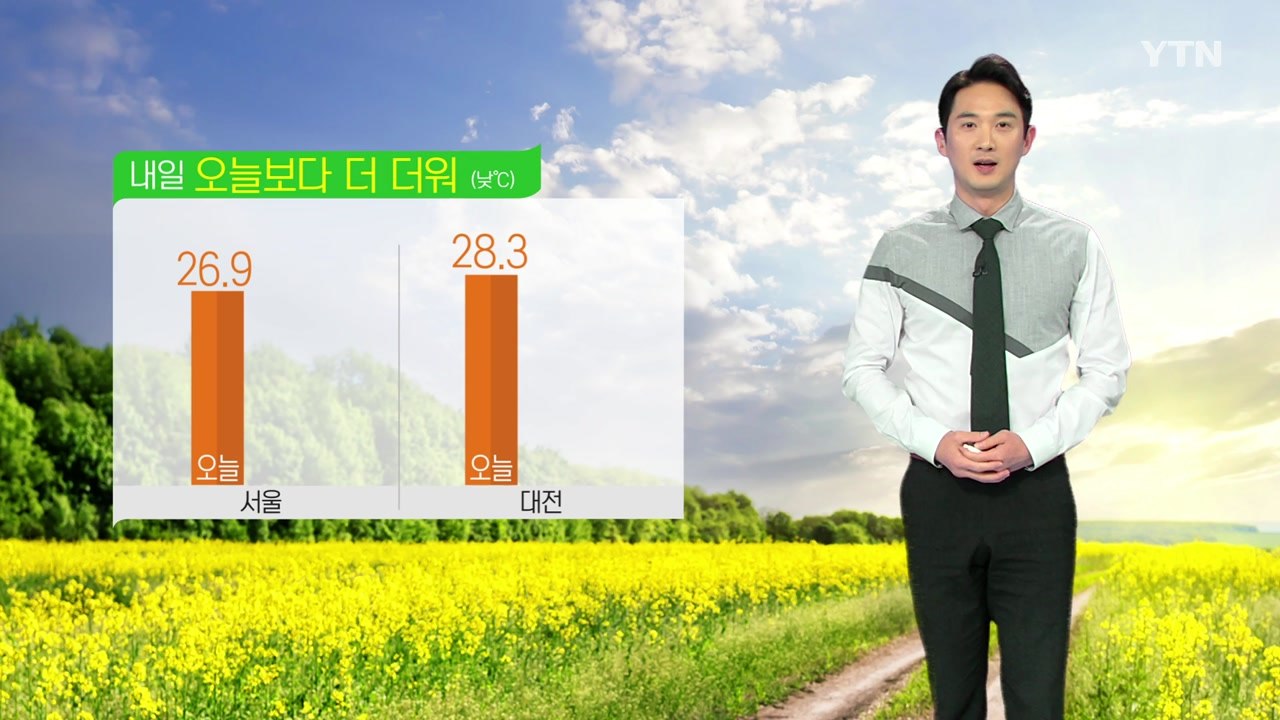 [날씨] 내일 오늘보다 더 더워...오전 미세먼지 '나쁨' / YTN