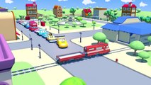 Tom The Tow Truck and his friends in Car City : Train, Flatbed Truck, Excavator | Cartoon for kids