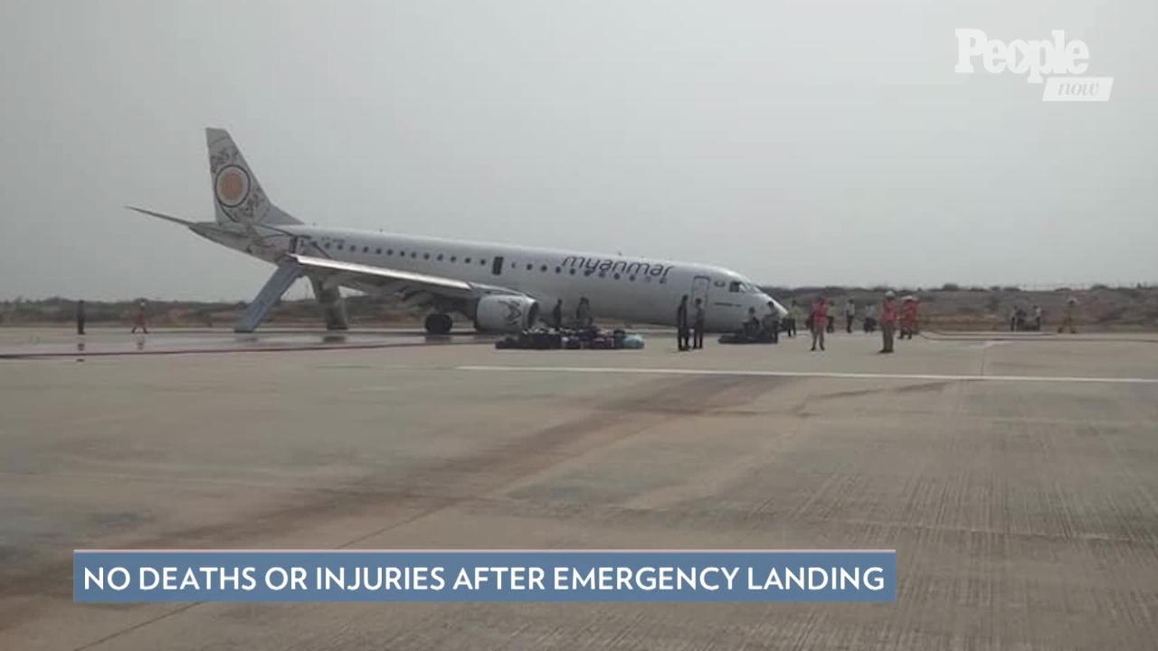 Pilot Successfully Lands Plane Without Its Front Wheels in Myanmar