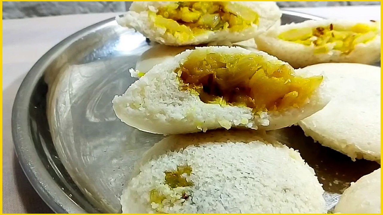 Soft Idli Batter Recipe and Potato Stuffed Idli Recipe | Aloo Masala Stuffed Idli Recipe