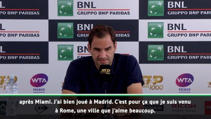 Rome - Federer : ''J'avais envie de jouer''