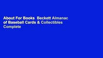 About For Books  Beckett Almanac of Baseball Cards & Collectibles Complete
