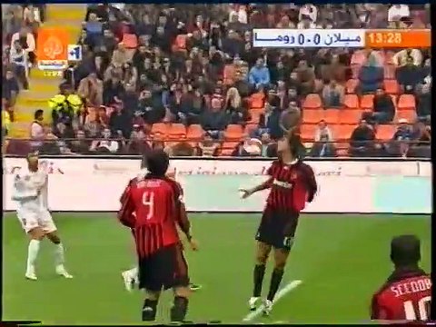 الشوط الاول مباراة روما و ميلان 1-0 الدوري الايطالي 2007/2008