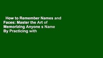 How to Remember Names and Faces: Master the Art of Memorizing Anyone s Name By Practicing with