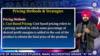Pricing Methods & strategiess | Mr. Inderpreet Singh | BBA | TIAS | Tecnia TV