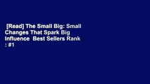 [Read] The Small Big: Small Changes That Spark Big Influence  Best Sellers Rank : #1