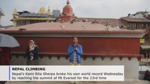 Kami Rita Sherpa breaks own world record, climbs Mt Everest for 23rd time