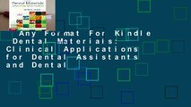 Any Format For Kindle  Dental Materials: Clinical Applications for Dental Assistants and Dental