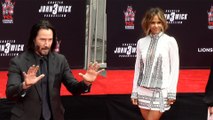 Keanu Reeves Handprint Ceremony with Halle Berry, Asia Kate Dillon UNEDITED