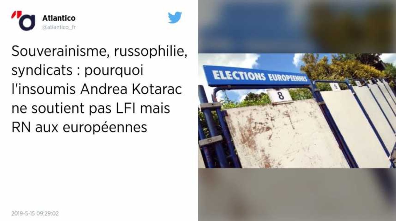 Européennes. Andrea Kotarac, élu de La France insoumise, appelle à voter pour le Rassemblement national