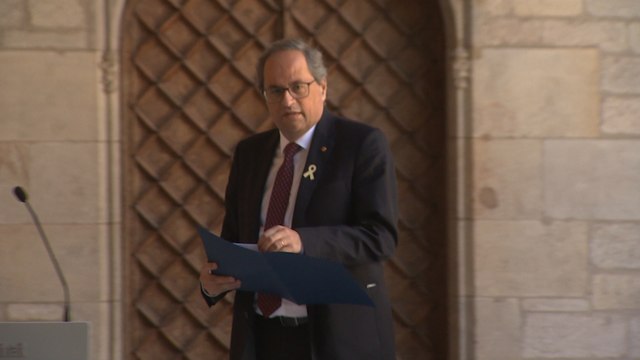 Torra comparece en el Palau de la Generalitat