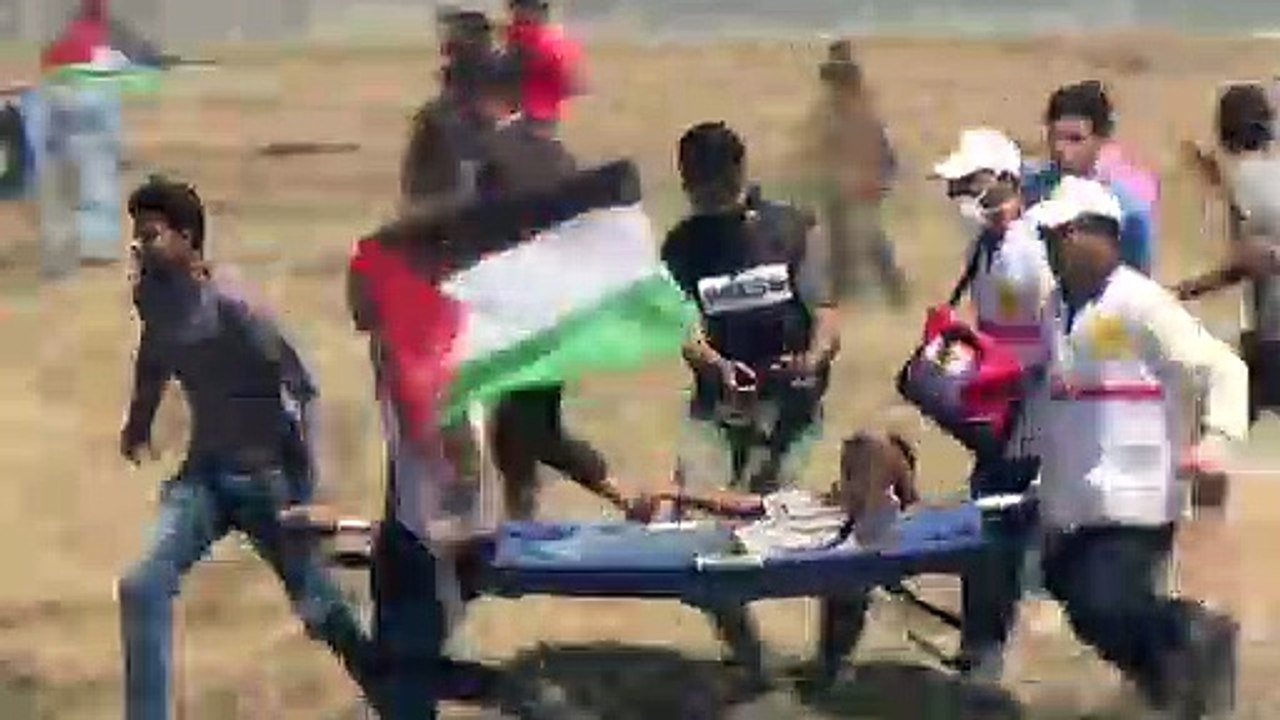 الفلسطينيون في غزة يتظاهرون في الذكرى 71 للنكبة