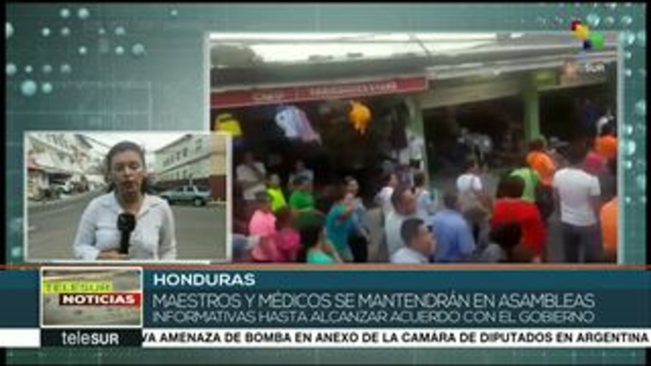 Honduras: médicos y maestros se mantendrán en asambleas informativas