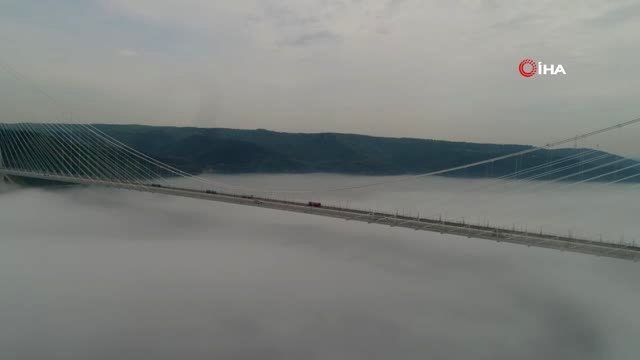 Sis İçinde Kalan Yavuz Sultan Selim Köprüsü Havadan Görüntülendi