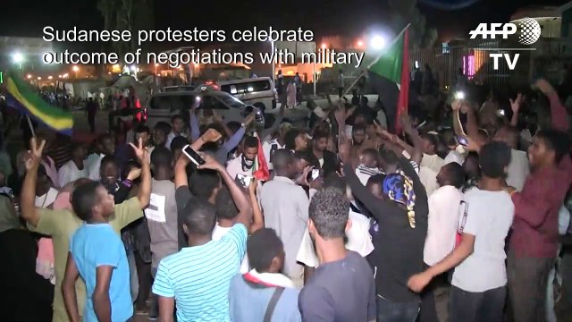 Sudanese protesters celebrate transition deal with military council