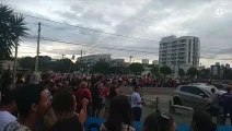 Concentração em frente ao Teatro Universitário da Ufes