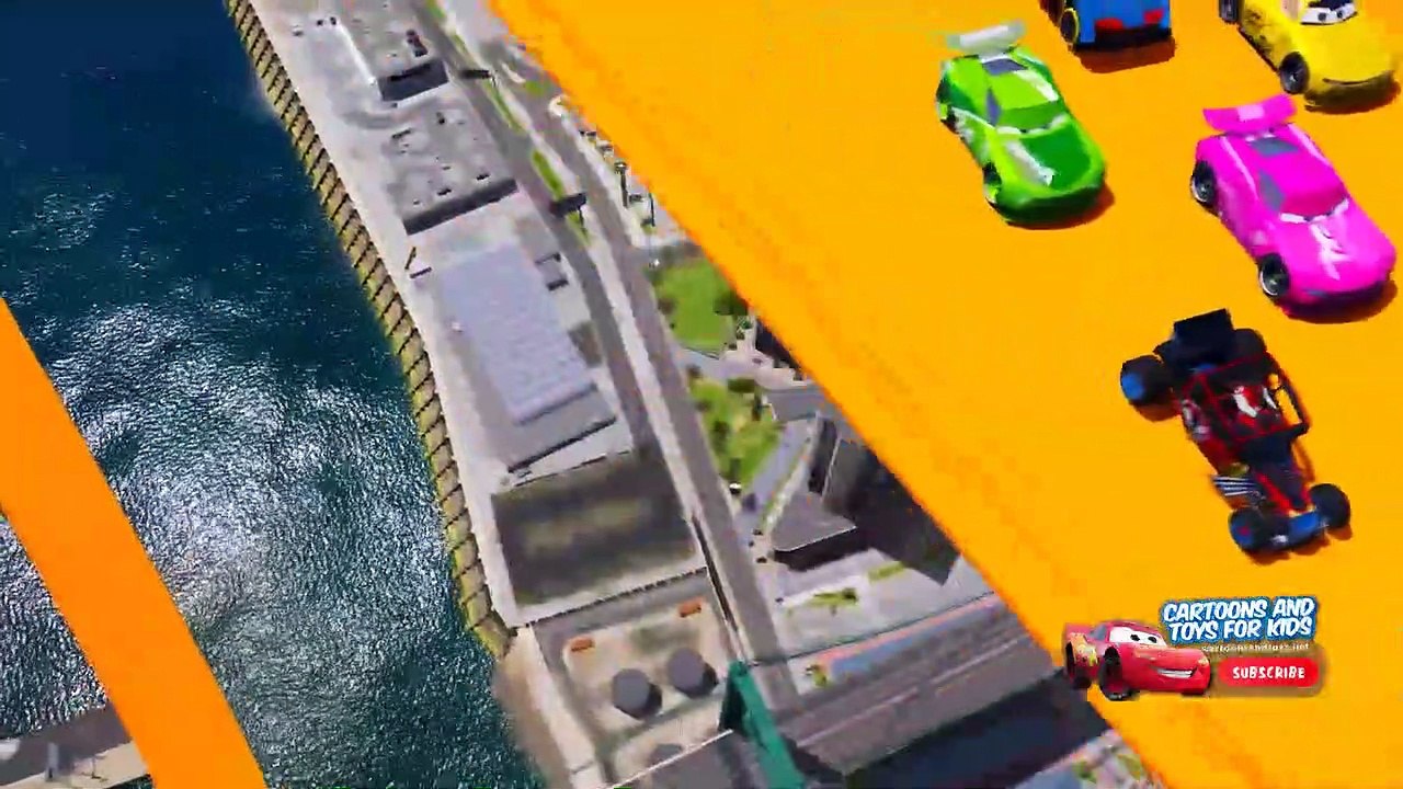 HOT WHEELS AIRPORT JUMP CARS 3 CHALLENGE - Lightning Mcqueen Cruz Ramirez Jackson Storm