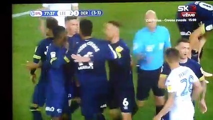 Gaetano Berardi sent off for going insane against Derby!