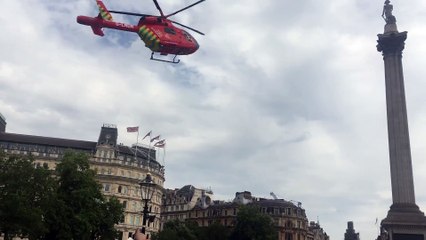 Air Ambulance Lands in Busy Square