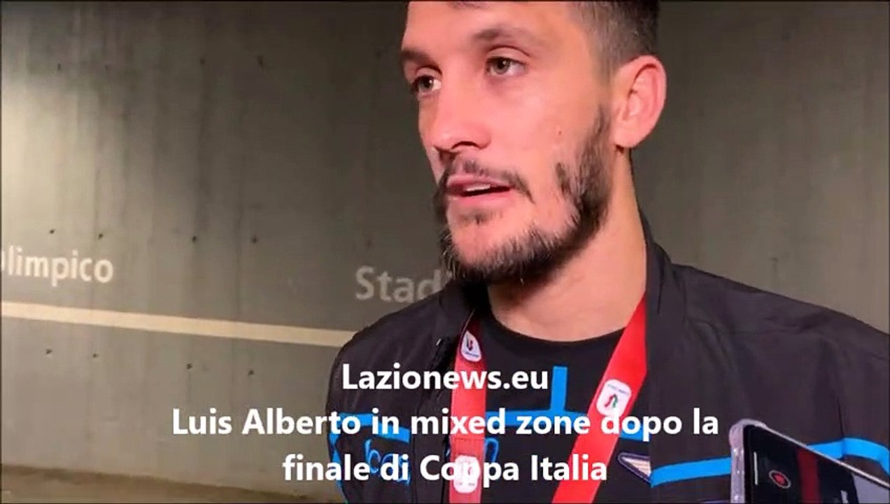Luis Alberto in mixed zone dopo la finale di Coppa Italia