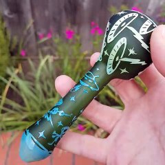 Liberty Glass - Sandblasted Pipe w/ Wig-Wag - Aliens
