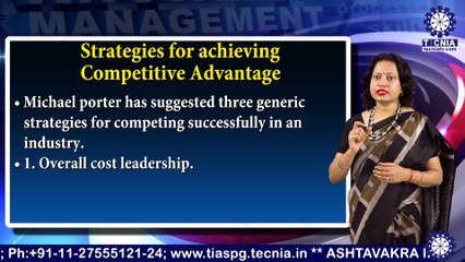 Strategies for achieving Competitive Advantage | Dr. Vandana Raghava | BBA | TIAS | Tecnia TV