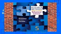 Full E-book  Research Methods for the Behavioral Sciences Complete