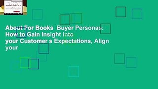 About For Books  Buyer Personas: How to Gain Insight into your Customer s Expectations, Align your