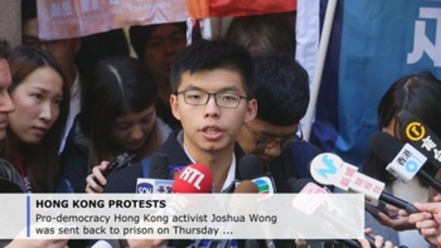 Umbrella Revolution activist Joshua Wong sent back to jail in Hong Kong