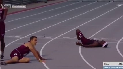 Le plongeon de cet athlète pour gagner une course fait le tour du web