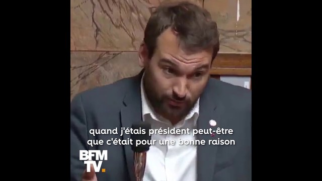 Ugo Bernalicis, député insoumis, imite Nicolas Sarkozy lors d'une séance à l'Assemblée nationale