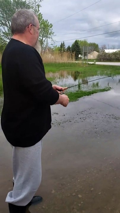 Catching a Carp in Your Flooded Driveway