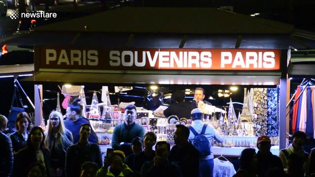 Eiffel Tower's 130th Anniversary sees thousands of Parisiennes and tourist gather to watch dazzling light show