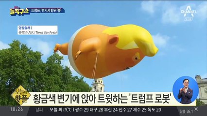 [핫플]황금색 변기에 앉아 트윗하는 ‘트럼프 로봇’