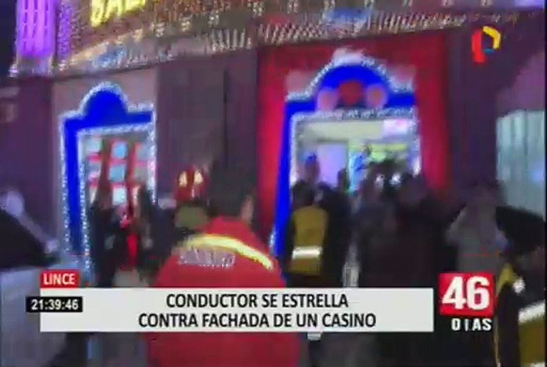 Chofer ebrio empotró su vehículo contra casino en Lince