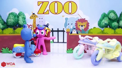 CLAY MIXER POLICE STOPS UNTAMED WILD BEAR  Play Doh Cartoons