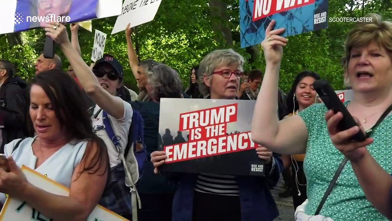 President Trump arrives in New York for fundraiser