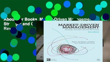 About For Books  Market-Driven Management: Strategic and Operational Marketing  Review