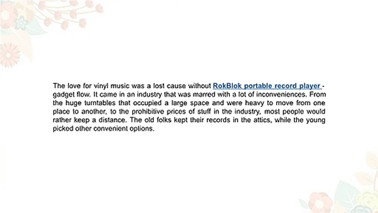 Vintage Sound and Modern Features of RokBlok the Smallest Record Player