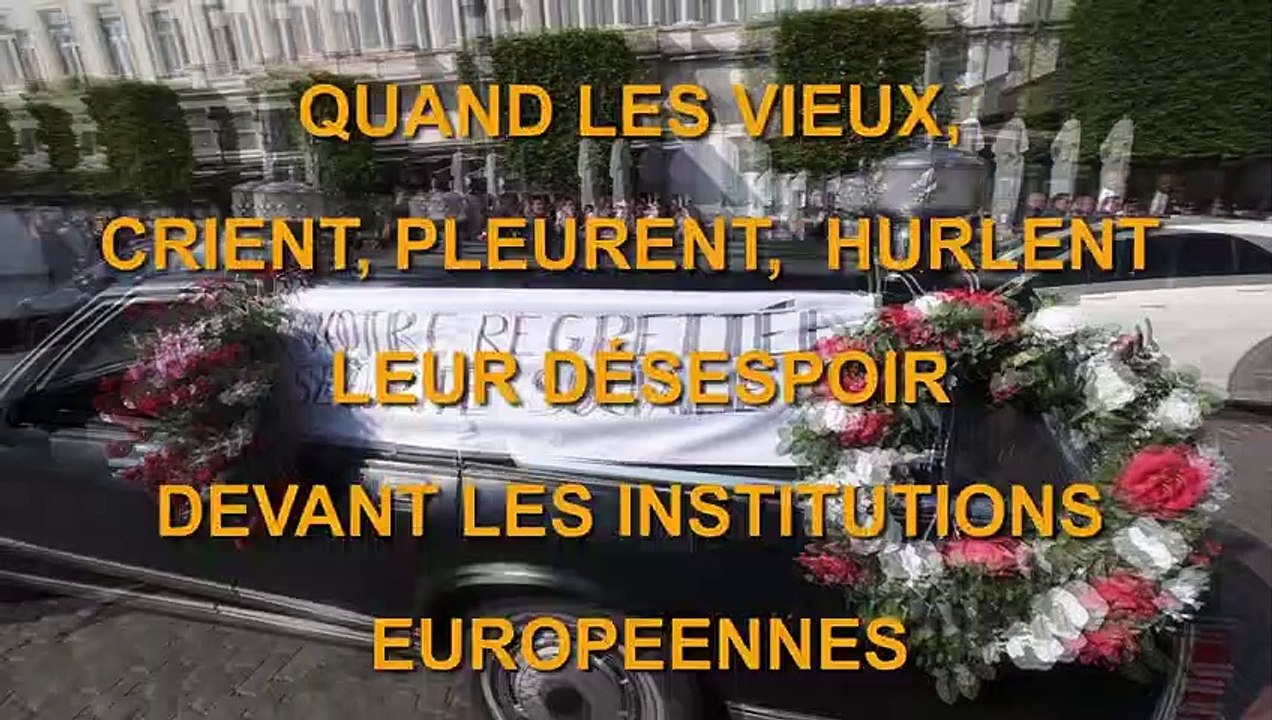 "Le Gang des Vieux en Colère" devant le Parlement européen à Bruxelles