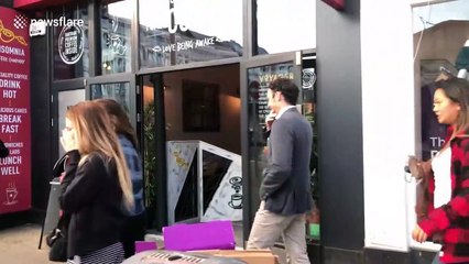 People in Dublin hilariously spooked by 'fake mannequin' prank