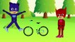 Catboy and Owlette Riding a Bike Funny and Educational Cartoon Videos PJ MASK