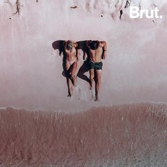 Indonesia's famous Pink Beach covered in rubbish