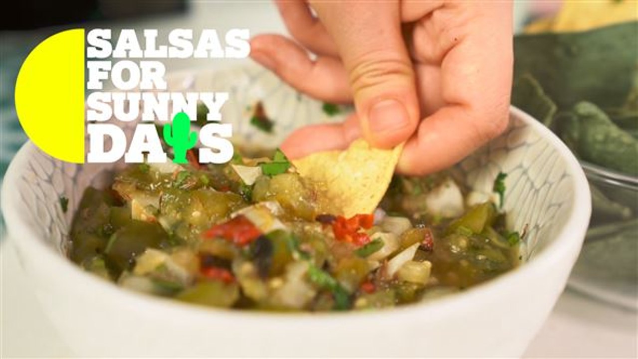 Salsas for Sunny Days: Chopped roasted tomatillo