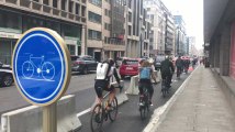 Les pistes cyclables de la rue Belliard à Bruxelles sont fin prêtes
