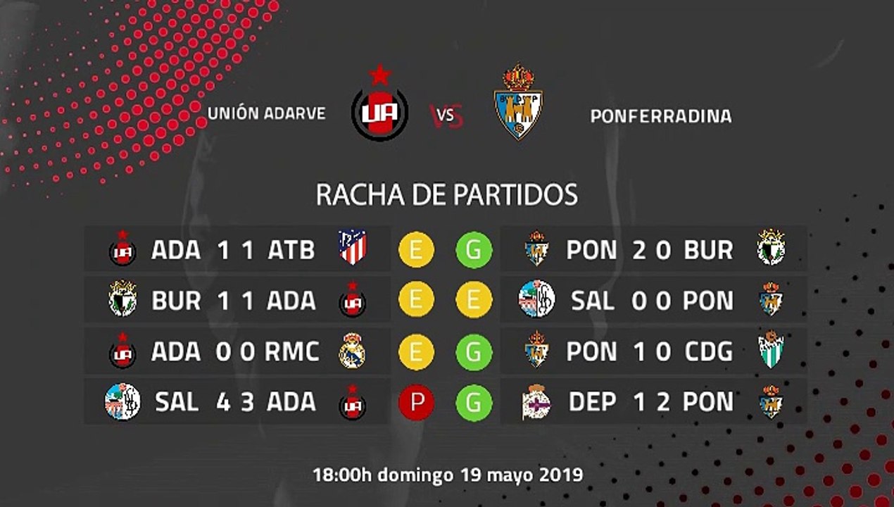 Previa partido entre Unión Adarve y Ponferradina Jornada 38 Segunda División B