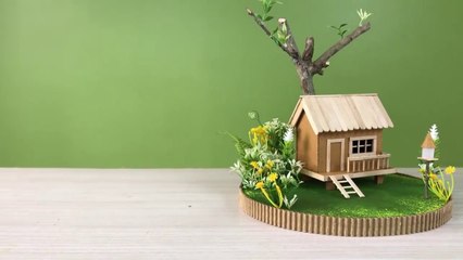 kartondan mini  bahçeli ev  nasıl yapılır  -  DIY  house