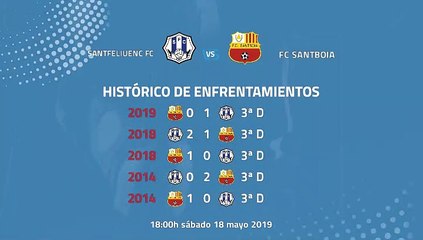 Previa partido entre Santfeliuenc FC y FC Santboia Jornada 42 Tercera División